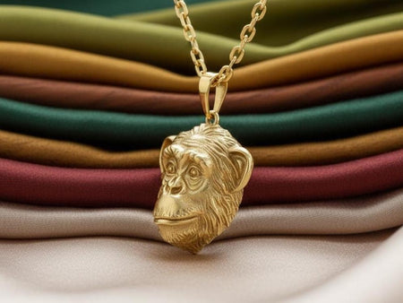 Sterling Silver Chimpanzee Pendant: Handmade Animal Necklace __etsy:7340123768
