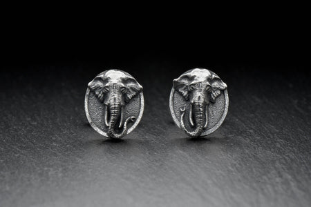 Sterling Silver Cufflinks Elephant, Handmade Animal Jewelry, Elephant Lovers Gift, Animal Cufflinks, Animal Lovers Jewelry, Gift Idea