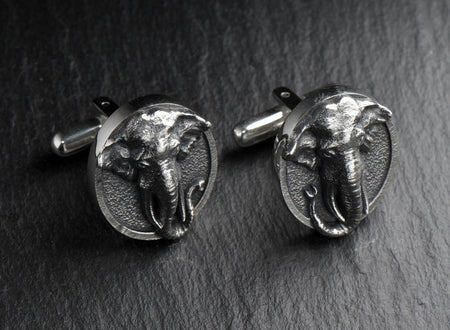 Sterling Silver Cufflinks Elephant, Handmade Animal Jewelry, Elephant Lovers Gift, Animal Cufflinks, Animal Lovers Jewelry, Gift Idea