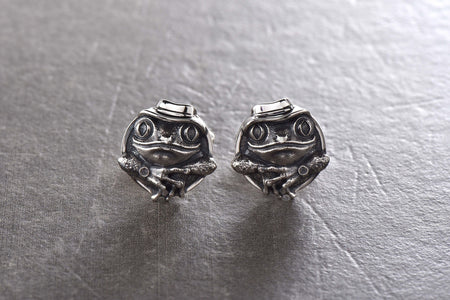 Sterling Silver Cufflinks Frog, Animal Jewelry, Frog Cufflinks, Frogs Lovers Gift, Wedding Cufflinks, Handmade Animal Jewelry Gift Idea