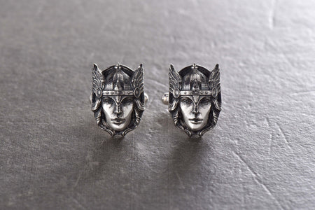 Sterling Silver Cufflinks Valkyrie, Gift for Him, Unusual Decoration, Gift For Her, Gift Lovers Norse Mythology, Gift For Him, Gift Idea