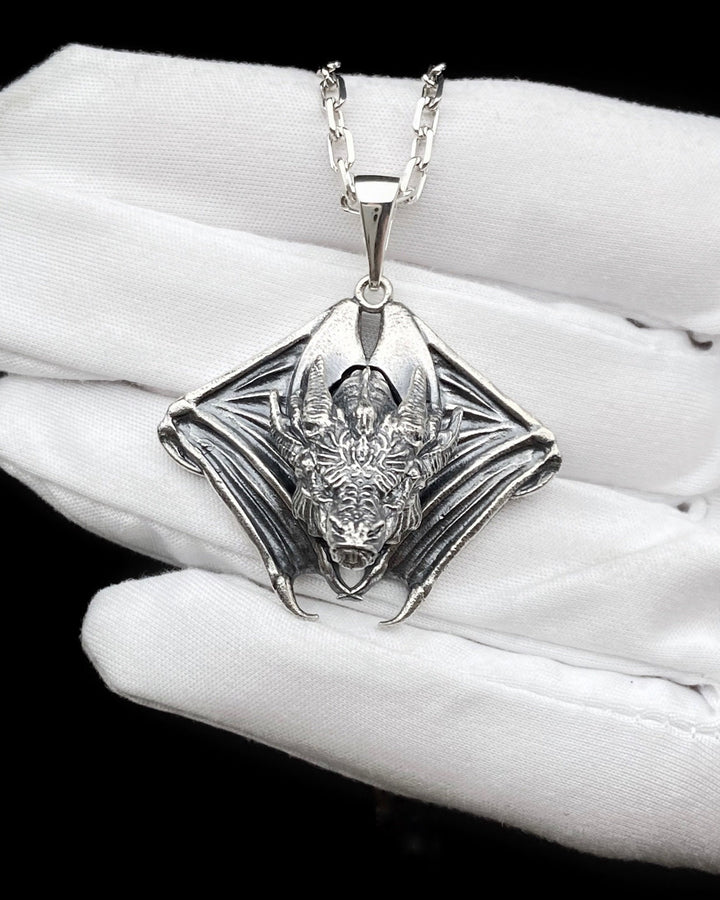 Sterling Silver Mighty Dragon Pendant, Dragon Jewelry, Handmade Dragon Pendant, Fantasy Lovers Gift, Dragons Lovers Necklace, Men's Gift __etsy:4365700764