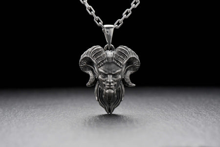 silver pendant	gift	pendant	gift for him	Faun jewelry	Faun pendant	Mythology	ancient deities	silver jewelry	roman pantheon	Forest spirit	Faunus	ancient deity __etsy:4586127251