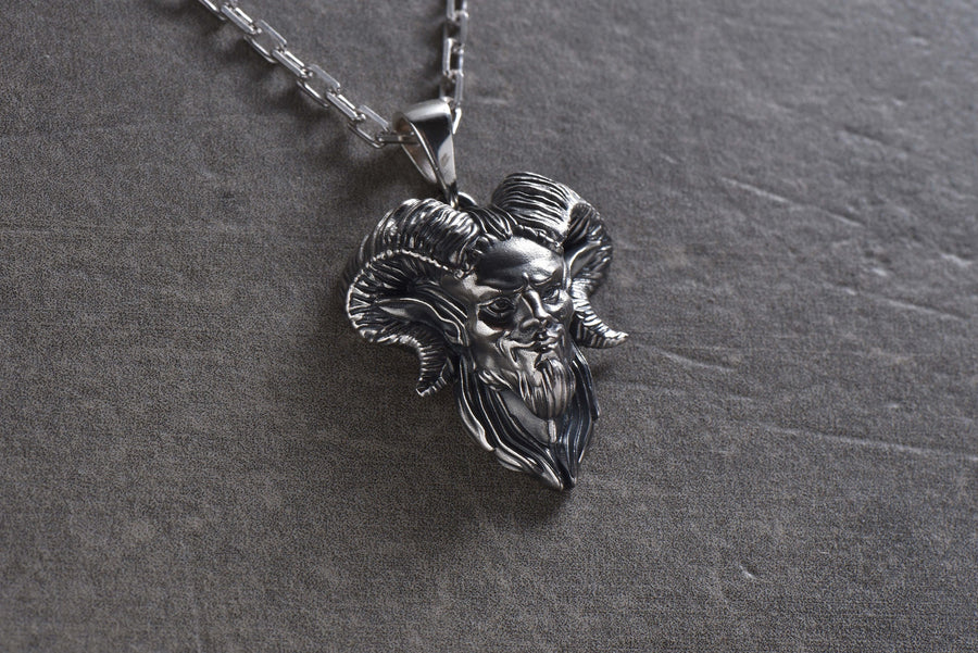 silver pendant	gift	pendant	gift for him	Faun jewelry	Faun pendant	Mythology	ancient deities	silver jewelry	roman pantheon	Forest spirit	Faunus	ancient deity __etsy:4586127251