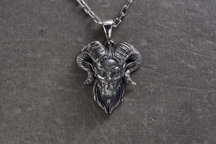 silver pendant	gift	pendant	gift for him	Faun jewelry	Faun pendant	Mythology	ancient deities	silver jewelry	roman pantheon	Forest spirit	Faunus	ancient deity __etsy:4586127251