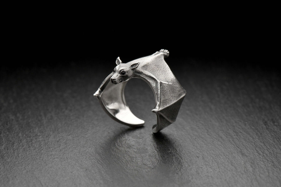 Sterling Silver Flying Fox Ring: Gothic Bat Jewelry __etsy:7224354895