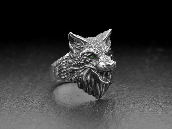 fox ring	fox head ring	ring fuchs	silver fox ring	sterling silver fox	fox jewelry __etsy:4450747437