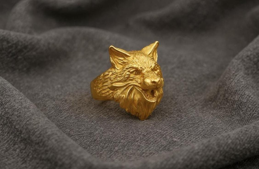 fox ring	fox head ring	ring fuchs	silver fox ring	sterling silver fox	fox jewelry __etsy:4450747437