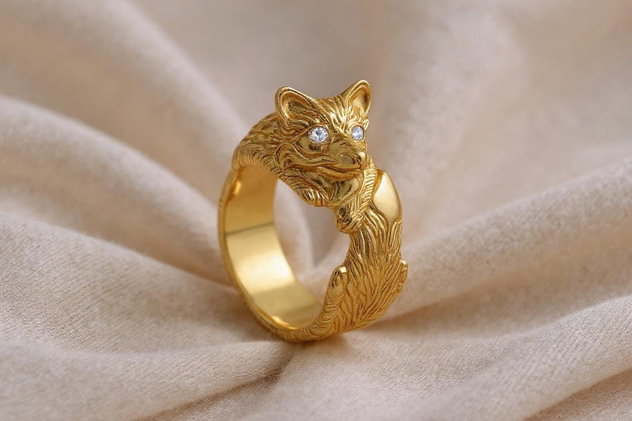 Introducing our charming Silver Fox Ring! This exquisite piece of jewelry captures the grace and beauty of the fox. __etsy:6988998774
