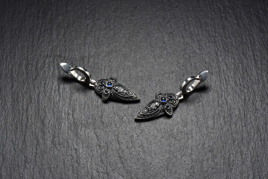 Silver Earrings	gift for her	gothic earrings	gothic jewelry	medieval Earrings	crusaders cross	religious jewelry	shield earrings	templar knight	Vintage earrings	angel wing earrings	vintage jewelry	cross earrings