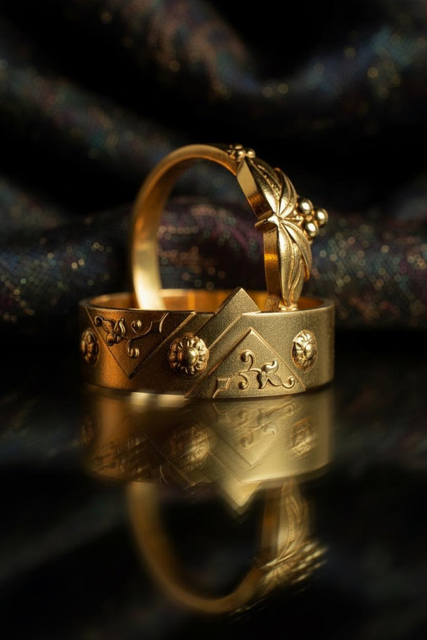 Sterling Silver Gothic Wedding Ring Set: Floral Medieval Jewelry __etsy:7377119822
