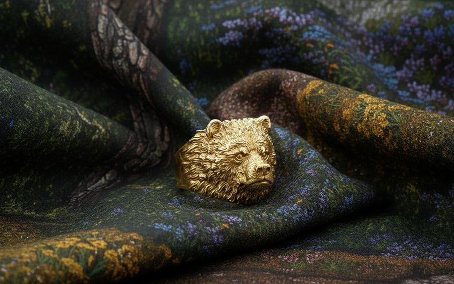 men's gift	animal jewelry	animal ring	silver ring	men gift	silver lion	bear silver ring	forest jewelry	bear's ring	bear jewelry	bear art	bear head ring	grizzly bear __etsy:7237904720
