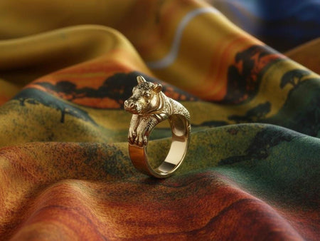 Sterling Silver Hippo Ring: Animal Totem Jewelry __etsy:7397526811