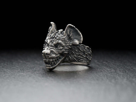 hyena silver ring	hyena jewelry	hyena head ring	bague hyène	Hyänenring	hyena poster	hyena ring	hyena silver	hyena lover	lion king	alexfoxjewelry	hyena lover gift	hyena totem ring __etsy:7395488645