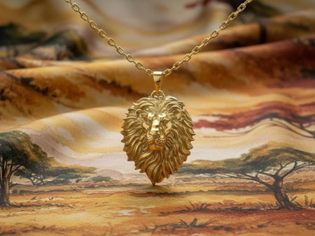 Sterling Silver Lion Head Pendant: Handmade Animal Necklace __etsy:7400680117