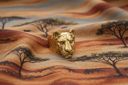 Sterling Silver Lioness Head Ring: Handmade Animal Jewelry __etsy:7352468314