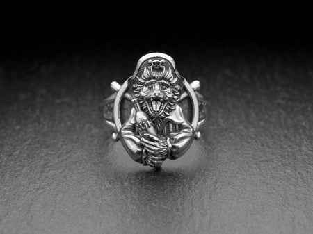 Sterling Silver Monkey Pirate Ring: Handmade Animal Jewelry __etsy:7349811338