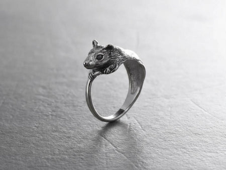 Sterling Silver Mouse Ring: Handmade Animal Jewelry __etsy:7340234012