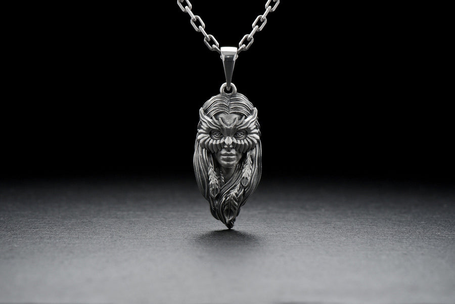 silver pendant	Silver pendant Owl	pendant Girl Owl	Owl necklace	Owl jewelry	Girl Owl	Owl	Girl Owl jewelry	owl pendant	necklace	bird necklace	gift for her	pendant