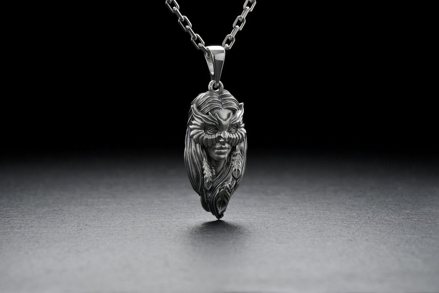 silver pendant	Silver pendant Owl	pendant Girl Owl	Owl necklace	Owl jewelry	Girl Owl	Owl	Girl Owl jewelry	owl pendant	necklace	bird necklace	gift for her	pendant