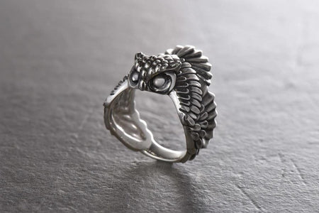Sterling Silver Owl Ring: Forest Mage, Spirit Animal Jewelry __etsy:6995585558