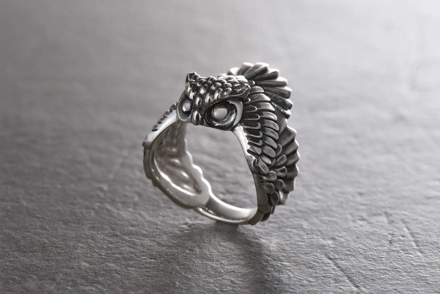 Sterling Silver Owl Ring: Forest Mage, Spirit Animal Jewelry __etsy:6995585558