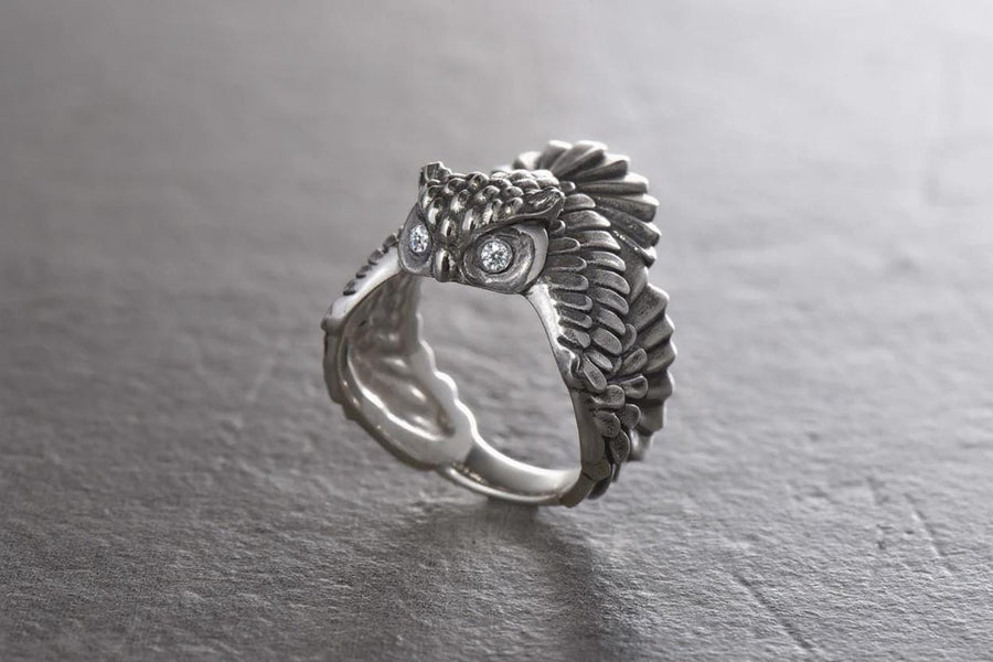 Sterling Silver Owl Ring: Forest Mage, Spirit Animal Jewelry __etsy:6995585558