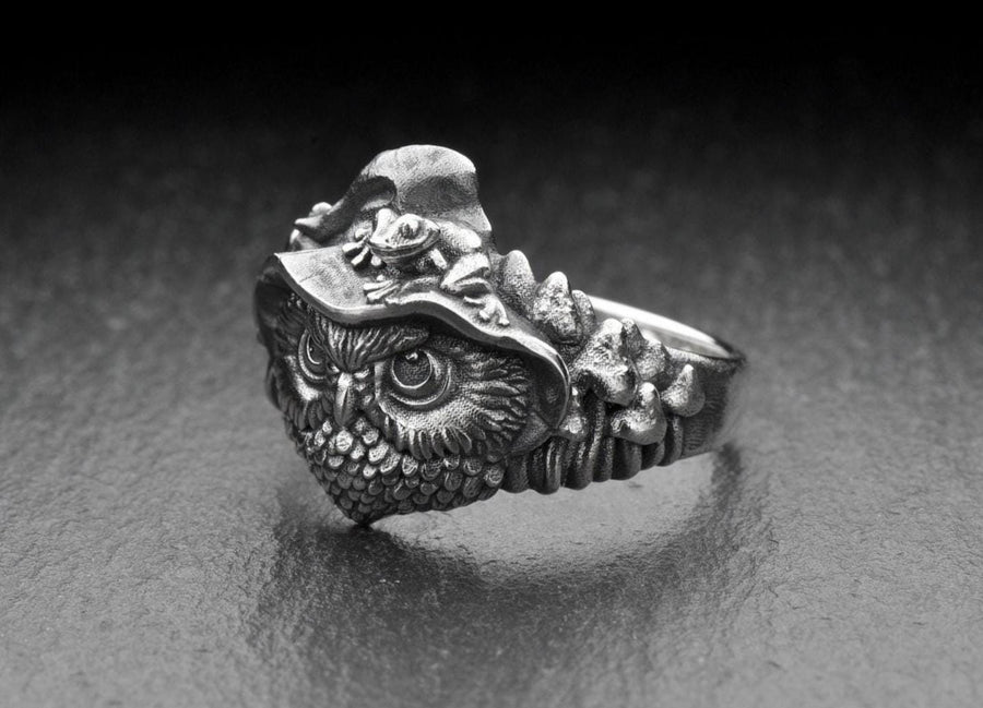 Owlet silver ring	owlet jewelry	owlet bird	Owl silver ring	Dreamer Owl	Women jewelry	Owl gift	owl ring	dreamer gift	Owl Mushroom	owl lover	owl	owlet ring __etsy:7043492219
