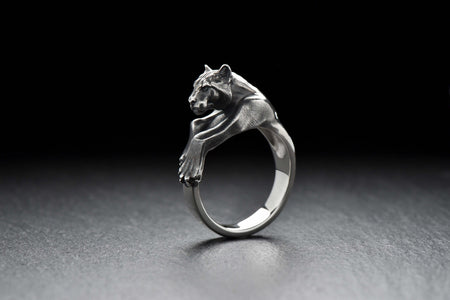alexfox	alexfoxjewelry	panther ring	silver panther	panther art	panther jewelry __etsy:4166481940