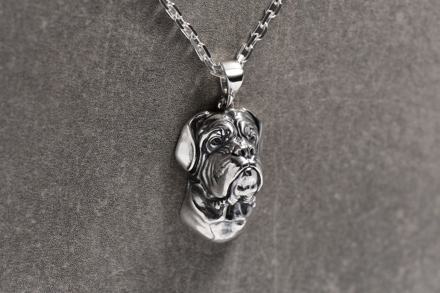 Sterling Silver Pendant Bulldog, Dog Pendant, Pet Jewelry, Handmade Pet Jewelry, Dog Lovers Gift, Bulldog Lovers Necklace, Pet Pendant