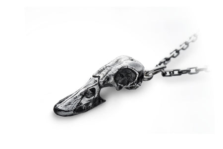 Sterling Silver Pendant Duck Skull, Silver Pendant Skull, Skull Jewelry, Silver Gift, Handmade Jewelry, Gothic Pendant