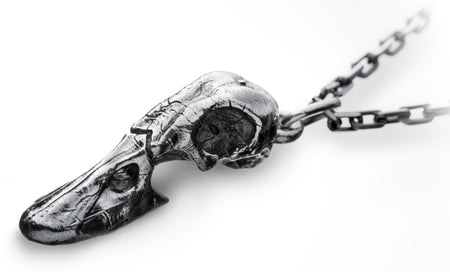 Sterling Silver Pendant Duck Skull, Silver Pendant Skull, Skull Jewelry, Silver Gift, Handmade Jewelry, Gothic Pendant
