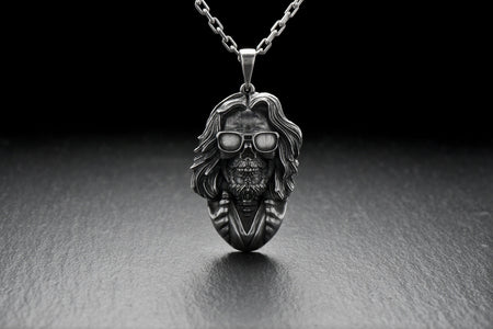 Sterling Silver Pendant Dude Skull, Silver Pendant Dude, Skull Pendant, Handmade Jewelry, Silver Skull Pendant, Unique Pendant