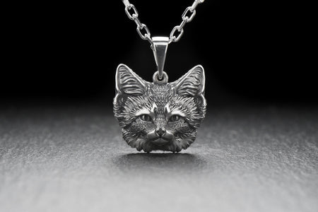Sterling Silver Pendant Sand Сat, Wild Cat Pendant, Animal Jewelry, Sand Сat Lovers Gift, Wild Cat Lovers Necklace, Wild Animal Jewelry