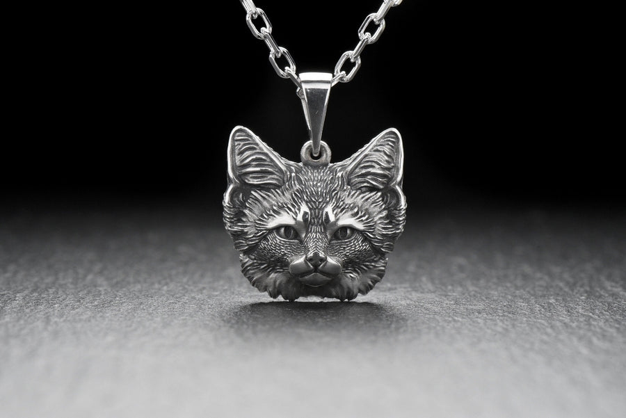 Sterling Silver Pendant Sand Сat, Wild Cat Pendant, Animal Jewelry, Sand Сat Lovers Gift, Wild Cat Lovers Necklace, Wild Animal Jewelry