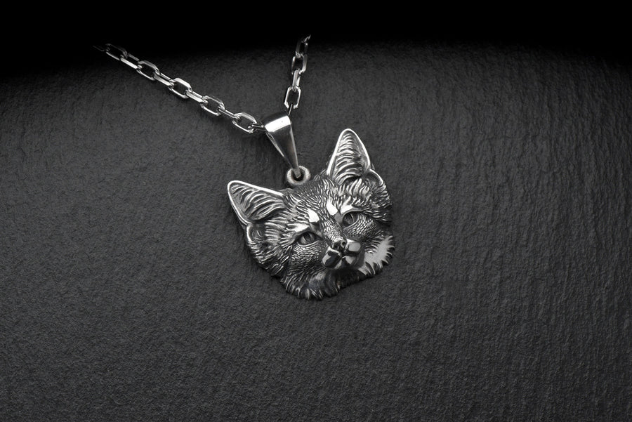 Sterling Silver Pendant Sand Сat, Wild Cat Pendant, Animal Jewelry, Sand Сat Lovers Gift, Wild Cat Lovers Necklace, Wild Animal Jewelry