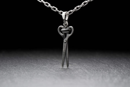 Sterling Silver Pendant Scissors, Unique Silver Pendant, Gift Idea, Scissors Necklace, Unique Gift,  Halloween Gift, Halloween Jewelry