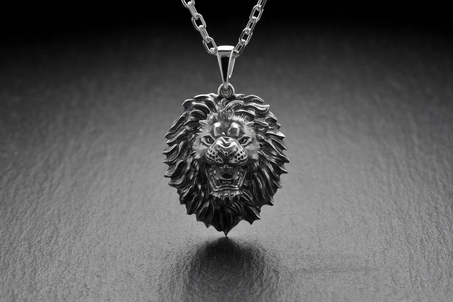 Lion's head silver	pendant for men	animal jewelry	nature jewelry	lion king	lion	lion pendant	lion necklace	lion lover	Silver pendant lion	roaring lion	Silver pendant	Silver lion
