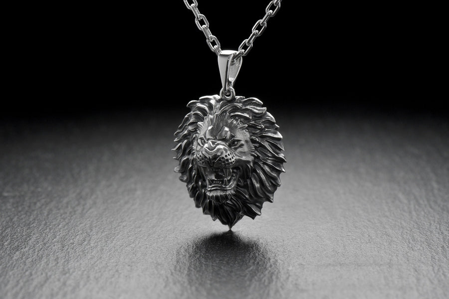 Lion's head silver	pendant for men	animal jewelry	nature jewelry	lion king	lion	lion pendant	lion necklace	lion lover	Silver pendant lion	roaring lion	Silver pendant	Silver lion