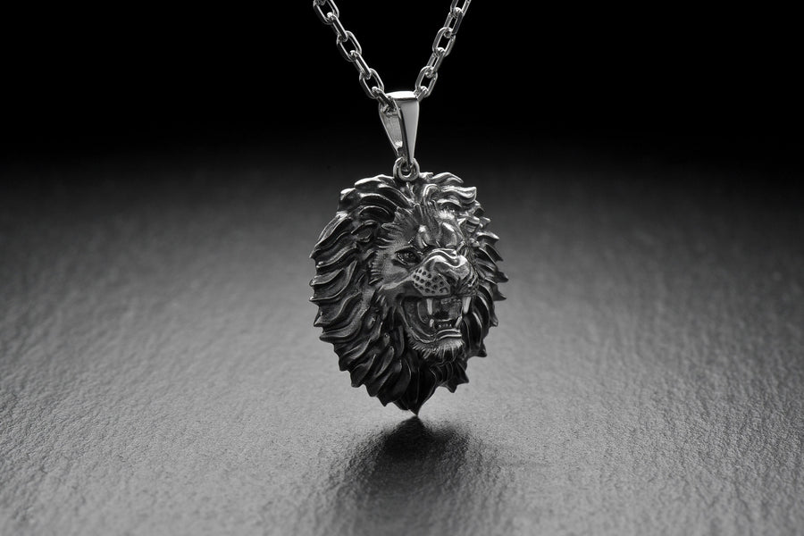 Lion's head silver	pendant for men	animal jewelry	nature jewelry	lion king	lion	lion pendant	lion necklace	lion lover	Silver pendant lion	roaring lion	Silver pendant	Silver lion