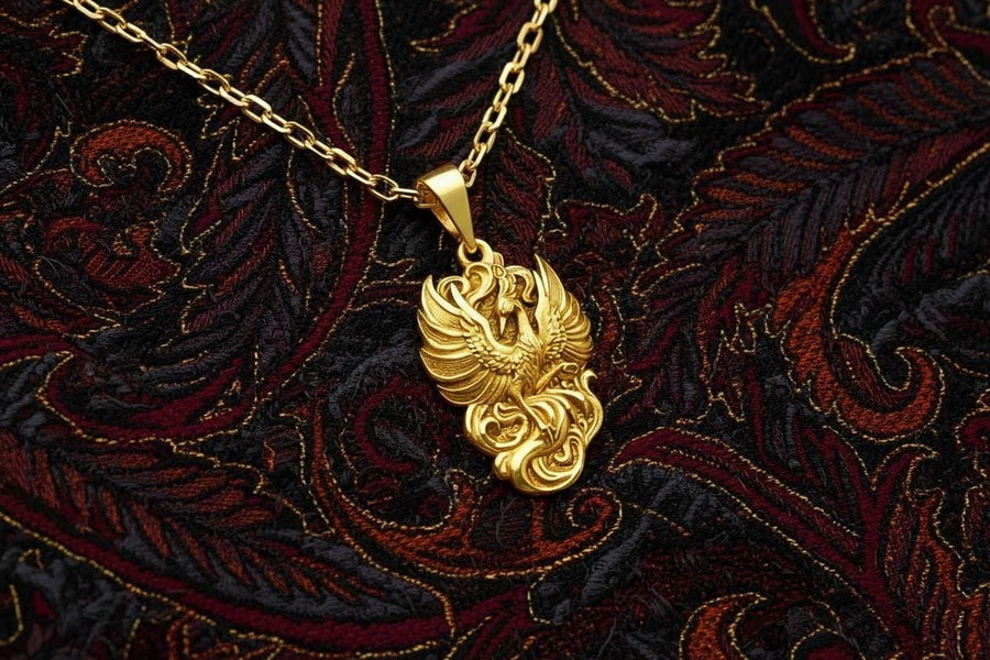 Sterling Silver Phoenix Pendant: Mythology Necklace, Handmade Jewelry __etsy:4855973927