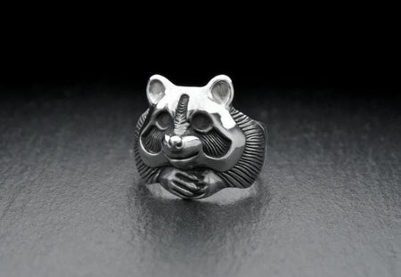 Whether you're a raccoon lover or just looking for a unique piece of jewelry, our silver raccoon ring is the perfect addition to your collection. It's also a great gift for any animal lover in your life. __etsy:7209287146