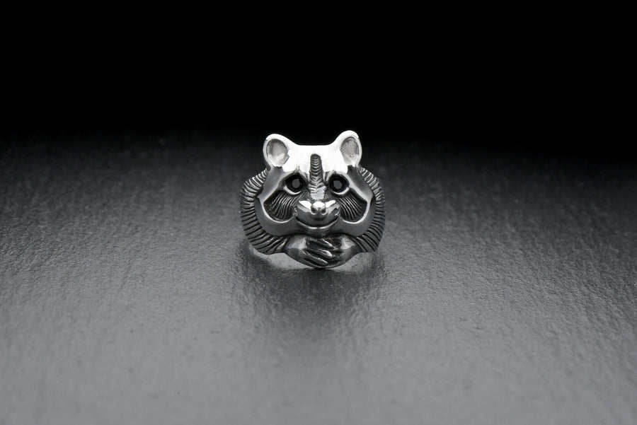 Whether you're a raccoon lover or just looking for a unique piece of jewelry, our silver raccoon ring is the perfect addition to your collection. It's also a great gift for any animal lover in your life. __etsy:7209287146
