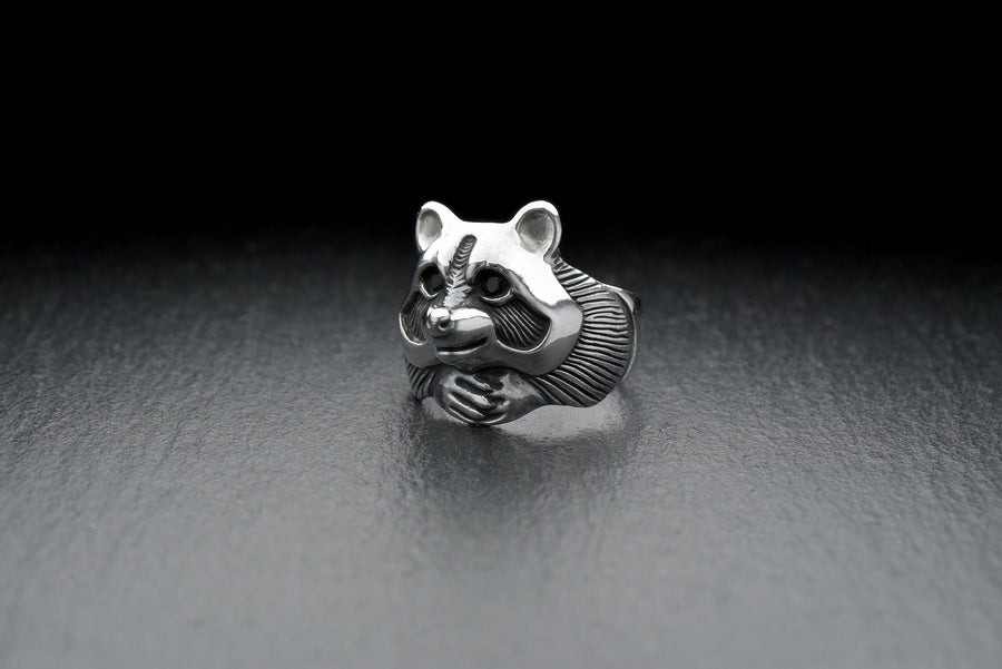 Whether you're a raccoon lover or just looking for a unique piece of jewelry, our silver raccoon ring is the perfect addition to your collection. It's also a great gift for any animal lover in your life. __etsy:7209287146