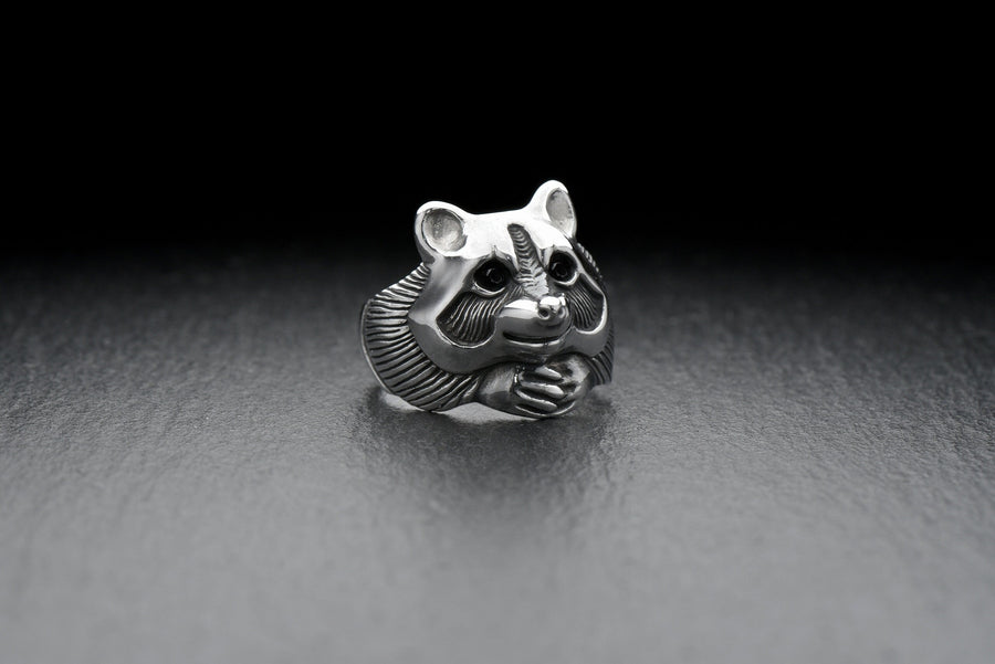 Whether you're a raccoon lover or just looking for a unique piece of jewelry, our silver raccoon ring is the perfect addition to your collection. It's also a great gift for any animal lover in your life. __etsy:7209287146