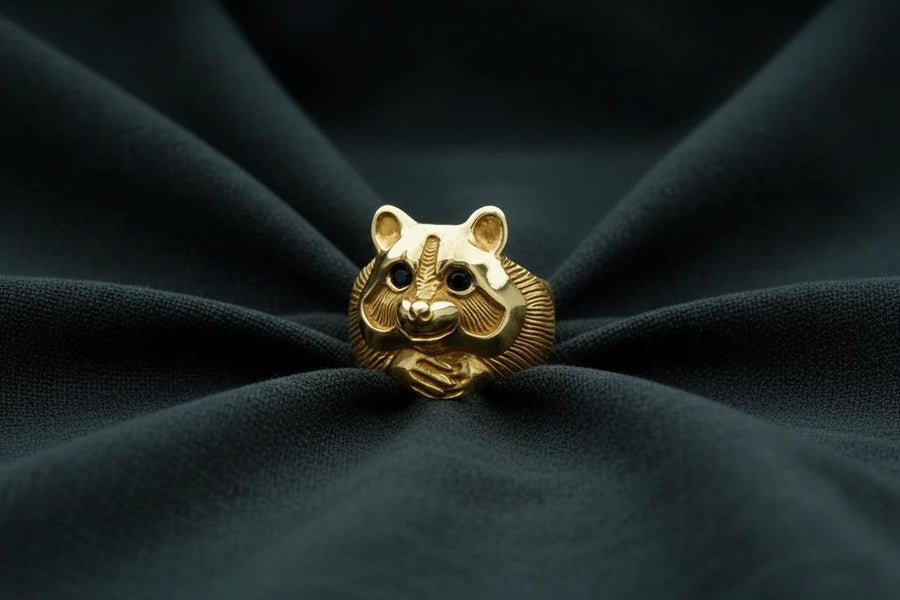 Whether you're a raccoon lover or just looking for a unique piece of jewelry, our silver raccoon ring is the perfect addition to your collection. It's also a great gift for any animal lover in your life. __etsy:7209287146