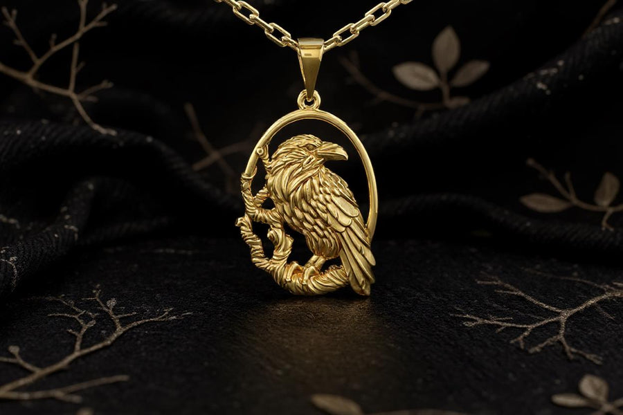 Sterling silver	jewelry	bird jewelry	crow	raven lover	raven necklace	crow pendant __etsy:7040962751