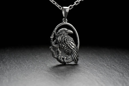bird lover	Crow jewelry	raven	raven jewelry	raven pendant	silver pendant __etsy:7362056320