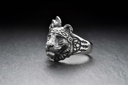silver signet ring	animal silver ring	signet silver ring	lioness silver ring	women's jewelry