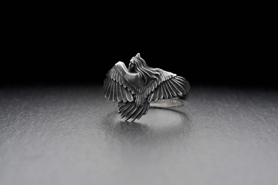 Sterling Silver Siren Ring,  Mythology Lovers Gift, Handmade Mythology Jewelry, Antique Silver Ring, Ancient Ring